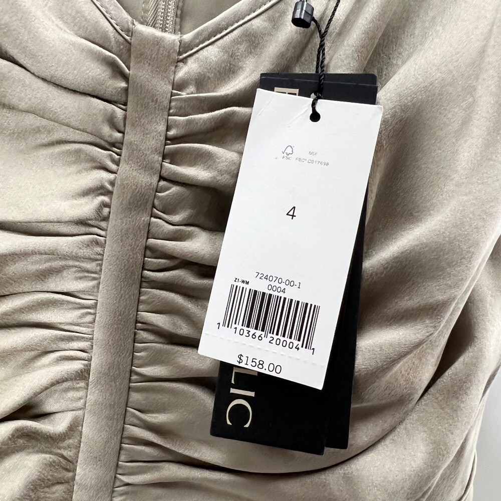 Banana Republic dress sz 4 silk slip dress tank v neck taupe womens NEW - Picture 5 of 10